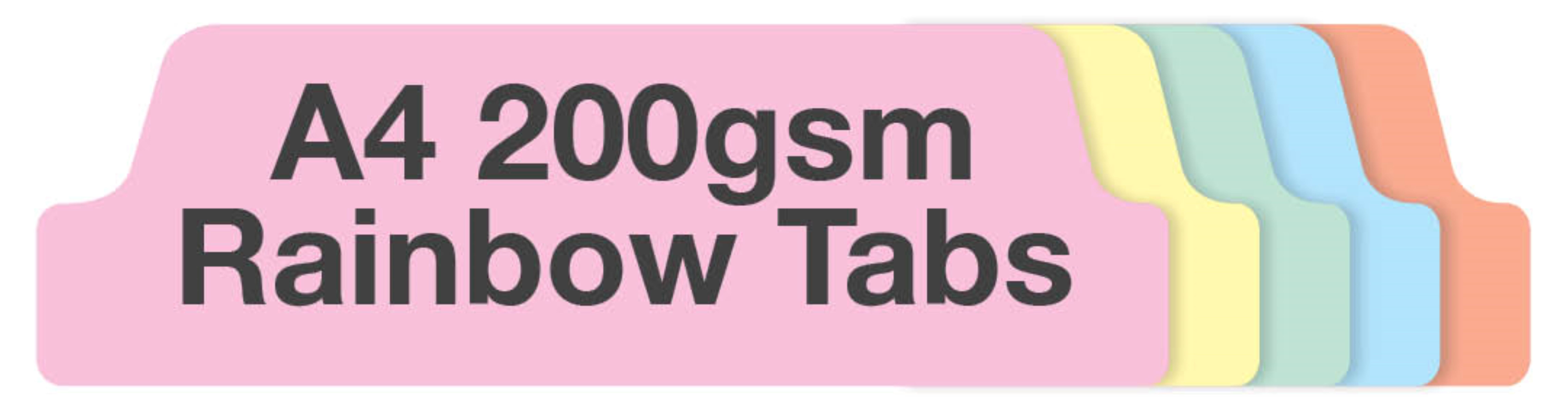 Ozzie Tabs A4 Rainbow Tabs 200gsm