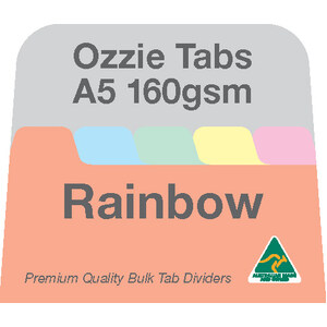 Ozzie Tabs A5 160gsm Rainbow Dividers