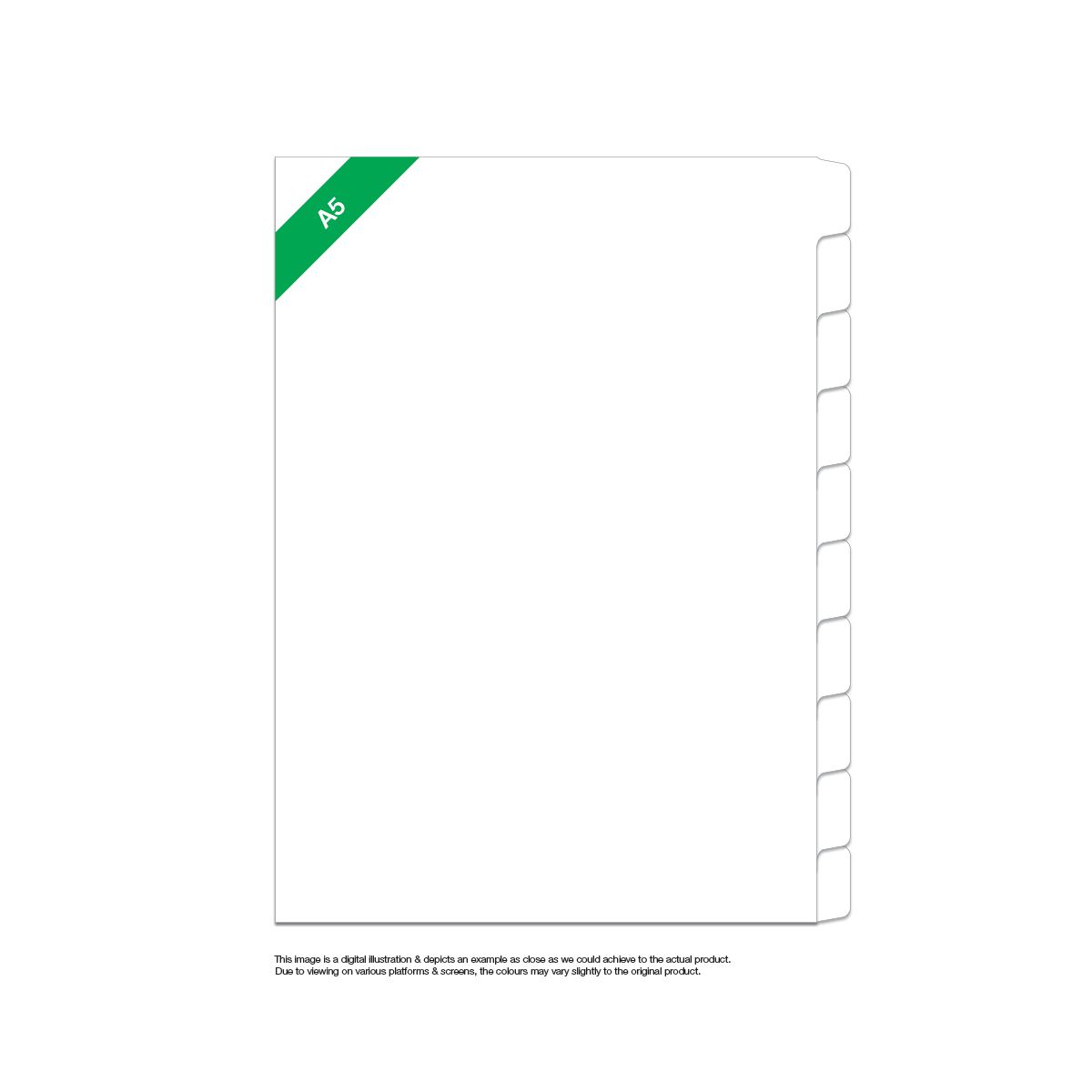 OZ10A5-160F - Ozzie Tabs A5 10 tabs per set 160gsm Dividers Forward Collated